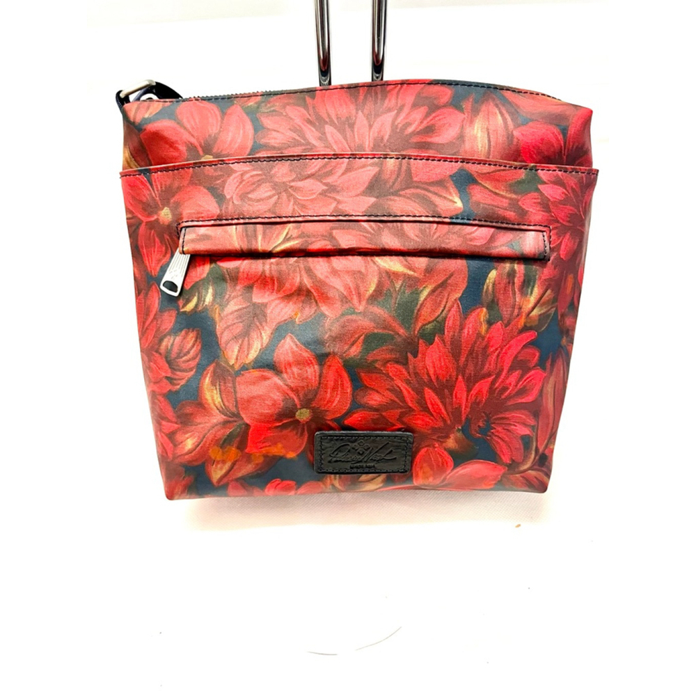 NWOT Patricia Nash Carmini Patina Coated Linen Canvas crossbody bag